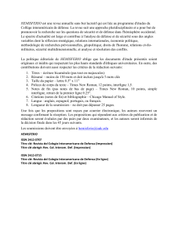 HEMISFERIO est une revue annuelle sans but lucratif qui est li&eacute;e au