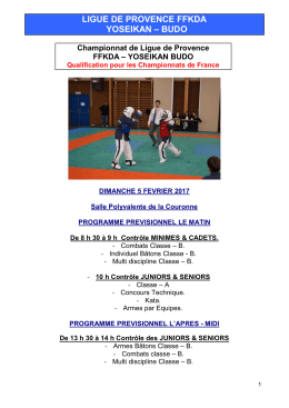 Programme previsionnel - Yoseikan budo St Cannat,Ventabren