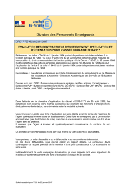 Division des Personnels Enseignants