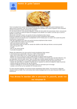 Recette de quiche lorraine