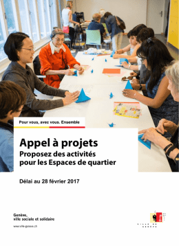 Appel &agrave; projets - Ville de Gen&egrave;ve