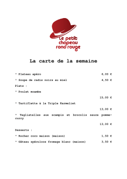 La carte de la semaine - Le Petit Chapeau Rond Rouge