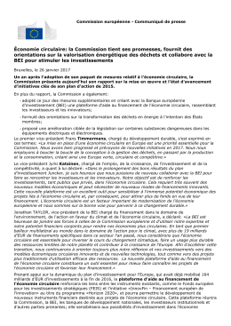 Économie circulaire: la Commission tient ses