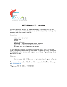 Le Centre EducApp - Ordre des orthophonistes et audiologistes du