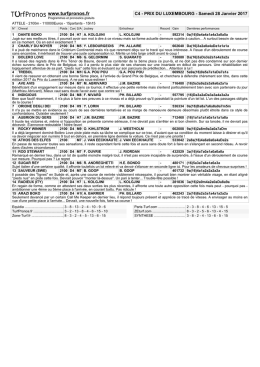 C4 - PRIX DU LUXEMBOURG - Samedi 28 Janvier 2017