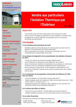 Vendre aux particuliers l`Isolation Thermique par l