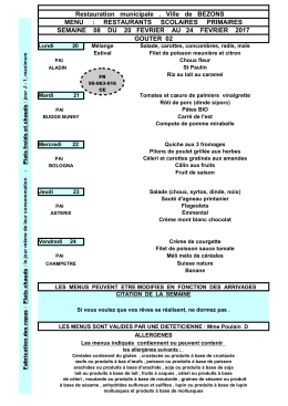 RESTAURANTS SCOLAIRES PRIMAIRES