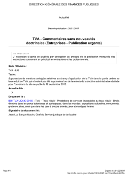 TVA - Commentaires sans nouveautés doctrinales