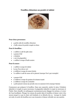 Nouilles chinoises au poulet et tahini