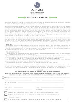 bulletin d`adhesion