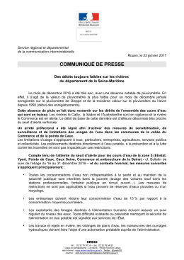 COMMUNIQU&Eacute; DE PRESSE - Seine