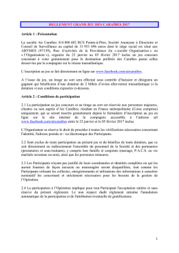 Conditions de participation