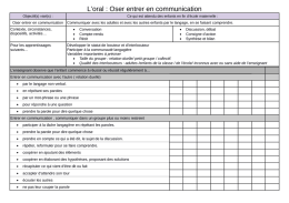 L`oral : Oser entrer en communication
