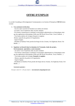 OFFRE D`EMPLOI