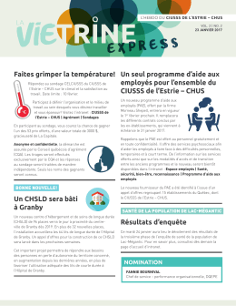 Faites grimper la temp&eacute;rature! Un CHSLD sera