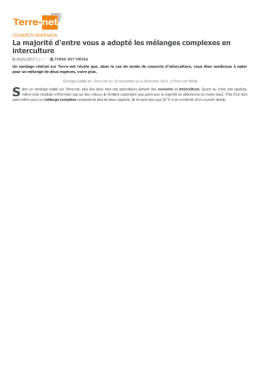 Composition des couverts d`interculture - Terre-net