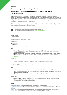 Participez ! Enjeux et limites de la « culture de la participation