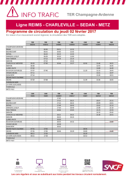 Ligne REIMS - CHARLEVILLE – SEDAN - METZ