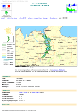 Natura 2000 : Fiche du site FR5300061 (ESTUAIRE DE LA RANCE)