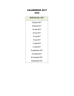 calendrier 2017 ccu - Ville de Sainte