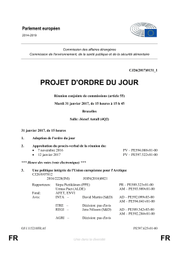 FR FR PROJET D`ORDRE DU JOUR
