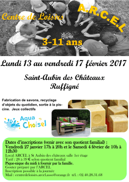 Centre de Loisirs - Site Officiel SAINT AUBIN DES CHATEAUX