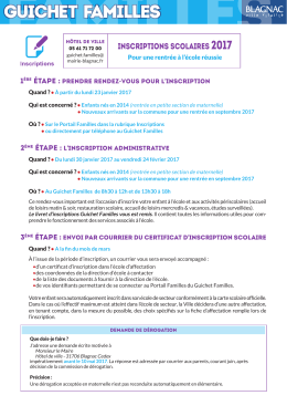 inscriptions scolaires 2017
