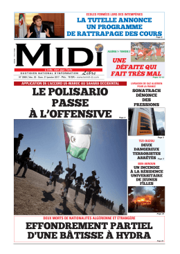 le polisario passe &agrave; l`offensive