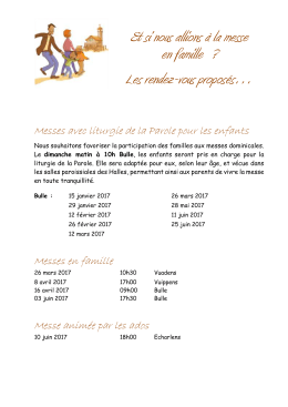 Messes en famille - Unité pastorale ND de Compassion