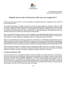 Stabilit&eacute; est de mise &agrave; Portneuf-sur