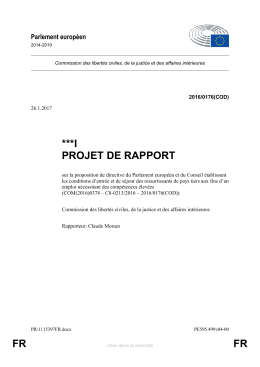 FR FR ***I PROJET DE RAPPORT