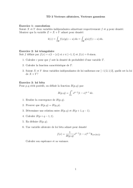 TD 2 Vecteurs al&eacute;atoires, Vecteurs gaussiens Exercice 1