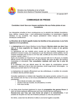 conduites à tenir face aux risques sanitaires liés aux fortes pluies et