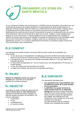 ORGANISER LES SOINS EN SANT&Eacute; MENTALE