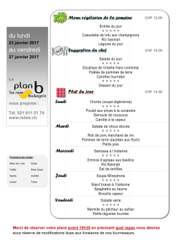 Télécharger le menu de la semaine
