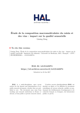 Étude de la composition macromoléculaire du raisin et des vins