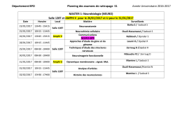 D&eacute;partement BPO Planning des examens de rattrapage S1 Ann&eacute;e