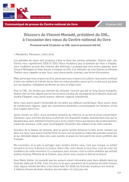 Discours de Vincent Monadé