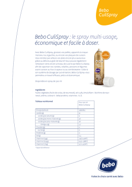 Bebo CuliSpray : le spray multi-usage, &eacute;conomique et facile &agrave; doser.