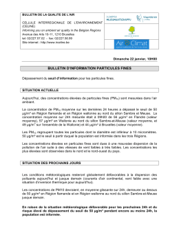 bulletin d`information particules fines - IRCEL