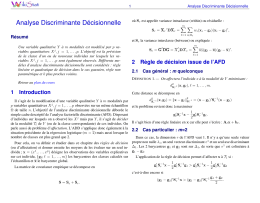 Analyse Discriminante D&eacute;cisionnelle