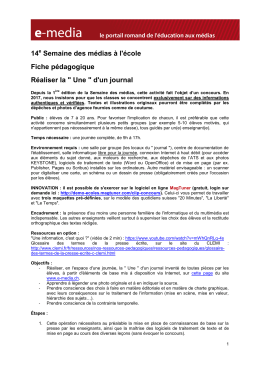 R&eacute;aliser la Une d`un journal - E