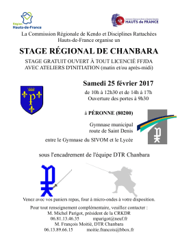Stage Chanbara - Comité Nord de Judo