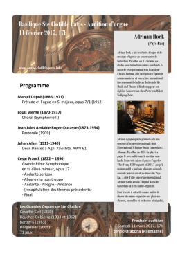 Basilique Ste Clotilde Paris - Audition d`orgue 11 février 2017, 17h
