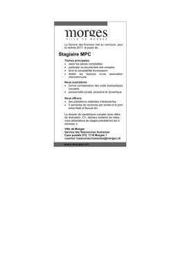 Stagiaire MPC - Ville de Morges