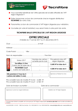 Bon de commande balles TECNIFIBRE 2017