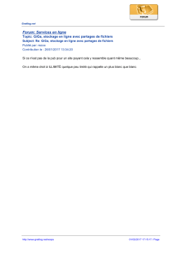 Forum: Services en ligne