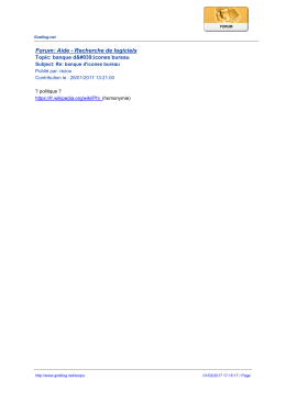 Forum: Aide - Recherche de logiciels