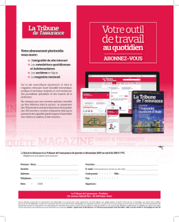 de travail - La Tribune de l`assurance