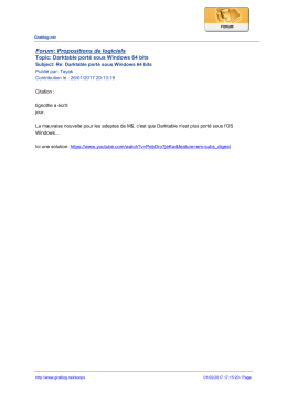 Forum: Propositions de logiciels